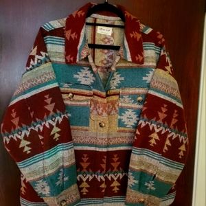 New Aztec Native Flannel Shirt Shacket Western Jacket Coat Vintage South…